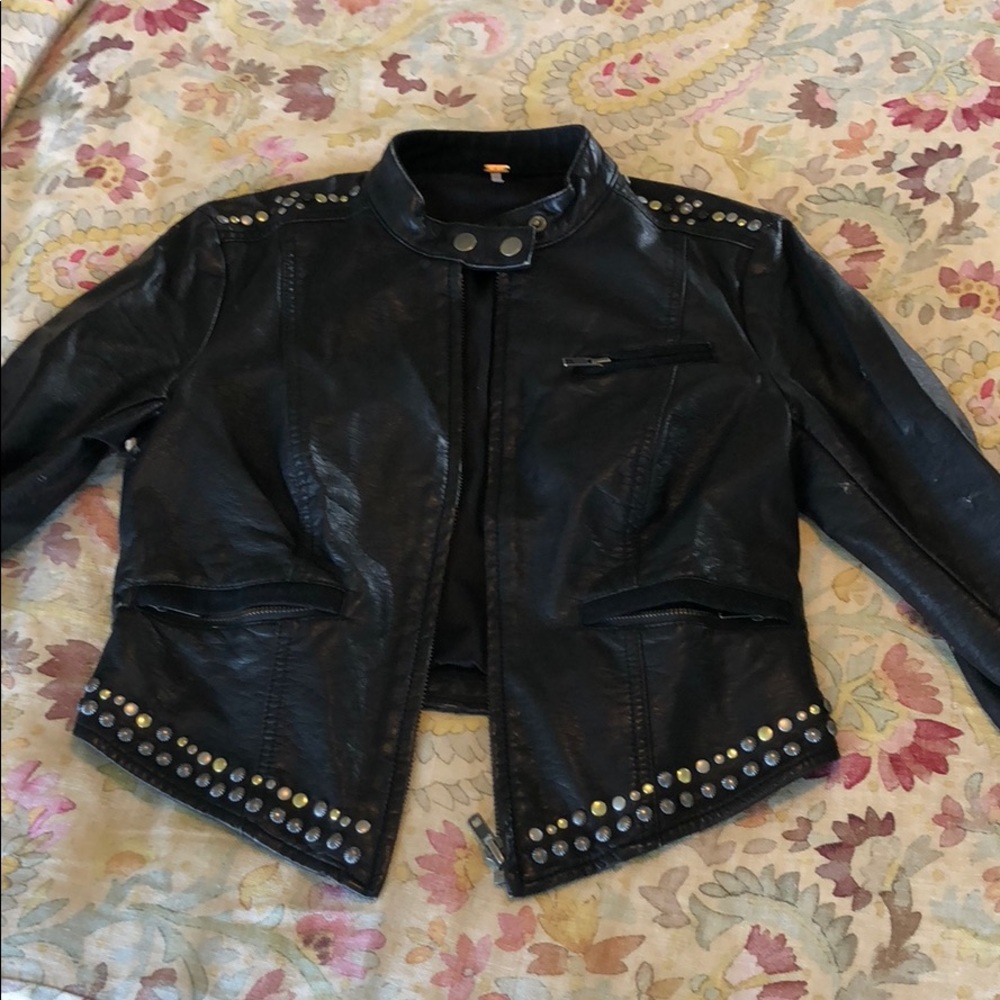 Free people distressed leather jacket